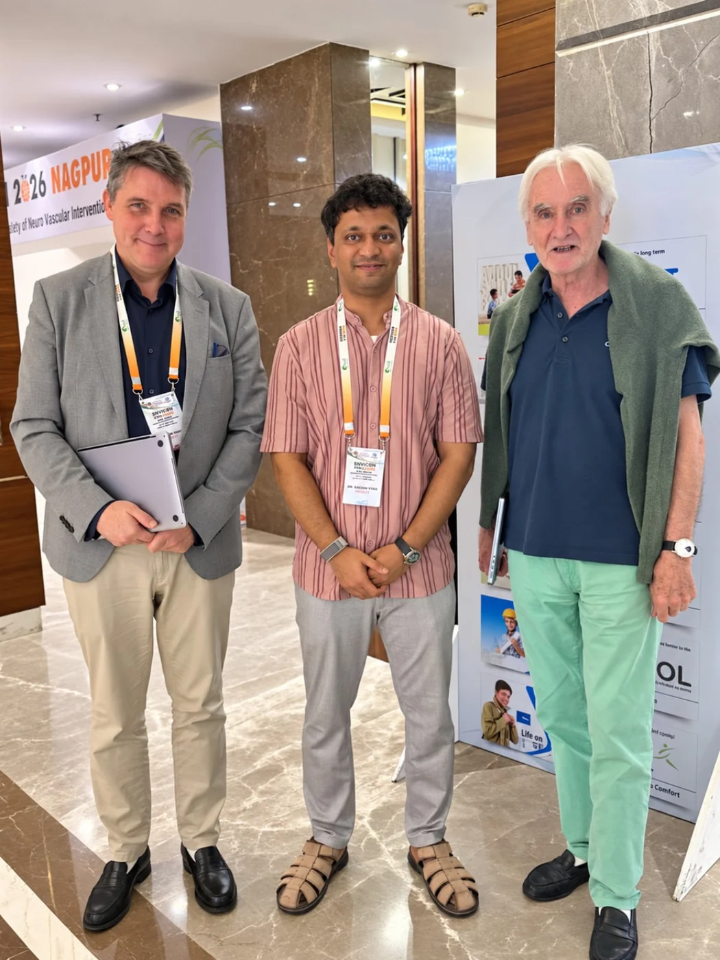 Dr. Vyas attending a neurovascular conference with colleagues